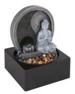 Zimmerbrunnen im asiatischen Stil mit Buddha und Ying Yang Zeichen