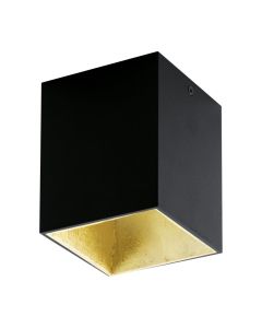 EGLO POLASSO LED Aufbauleuchte, eckig, 100mm, schwarz, gold