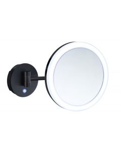 Smedbo Outline Kosmetikspiegel schwarz mit Dual LED-Beleuchtung PMMA rund FK485EBP