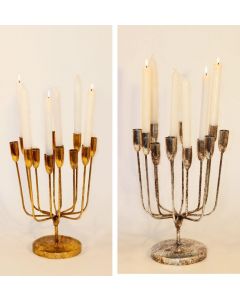 Dekorativer Kerzenständer für 12 Stabkerzen aus Metall