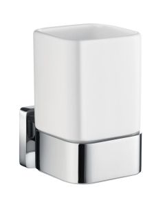 Smedbo Ice Soft Cube Zahnputzbecherhalter mit Porzellanbecher OK443P