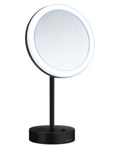 Smedbo Outline Kosmetikspiegel mit Dual LED - PMMA rund schwarz FK484EBP